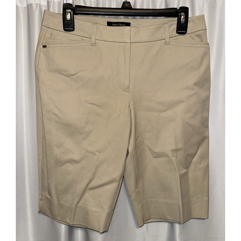 New White House Black Market Shorts Size 4 Short Bermuda Tan Flat Front Pocket